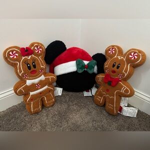 Disney Gingerbread Plush Set with Santa Hat